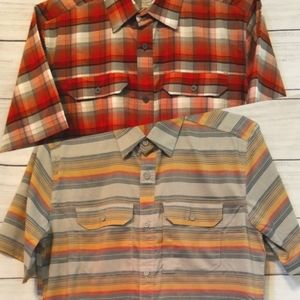 Swiss Tech Button Down Shirts Bundle Plaid Stripes Men’s S 34-36